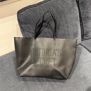 Victoria's Secret black Tote / silver inside